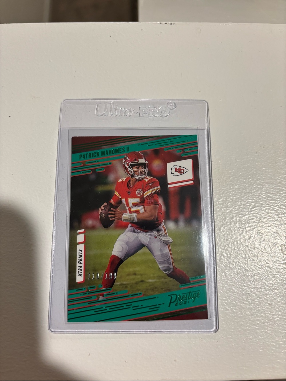 2021 Prestige Patrick Mahomes #91 Kansas City Chiefs Green Extra Point /199